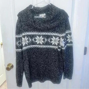 DRESSBARN black and white cowl neck sweater